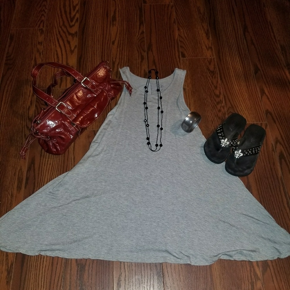 Gray asymmetrical dress